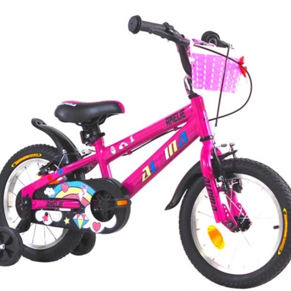 Ποδήλατο παιδικό Alpina 14'' Amelie ροζ με βοηθητικές και v-brake